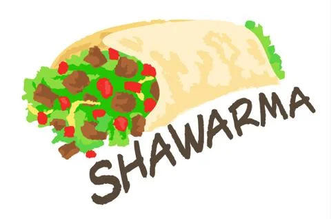 Shawarma sticker Illustrazione stock