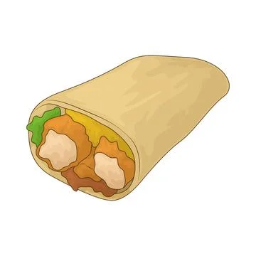 Shawarma wrap illustration Stock Illustration
