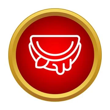 Shawarma wrap street food flat icon button Stock Illustration