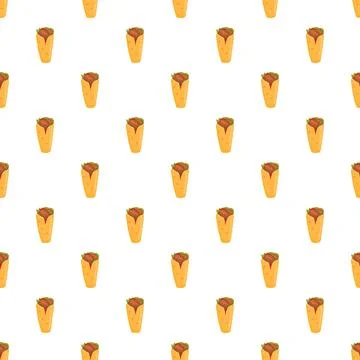 Shawarma wraps seamless pattern creating food background Illustrazione stock