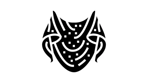 Shawl knitting wool glyph icon animation Video stock 326155747