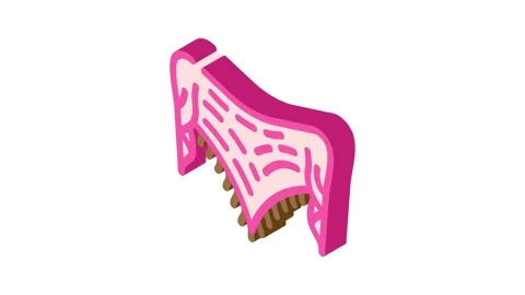 Shawl knitting wool isometric icon animation Stock Footage 327291888