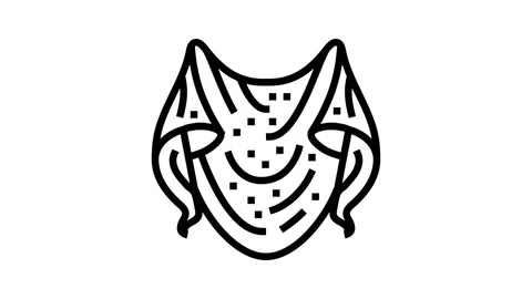 Shawl knitting wool line icon animation Video stock 326134206