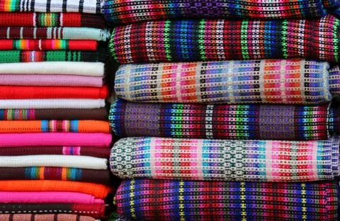 Shawls of different color Stock Photos