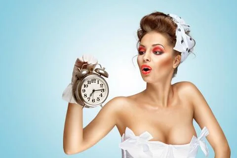 She is always late. Stock Photos