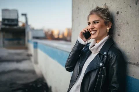 She is always in touch Stock Photos