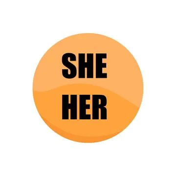 She and Her proverbs button for English language education. Stock Illustration