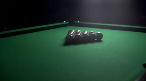She Blasted The Ball in Billiards Stock Footage 60233559