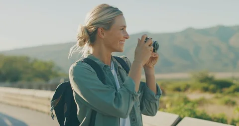 She captures the moment with ease and happiness Stock Footage 121864103