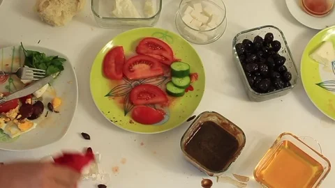 She Is Cleaning The Table Stock Footage 73743744