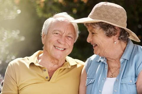 She could eclipse the sun and Id thank her. Portrait of an elderly couple Stock Photos