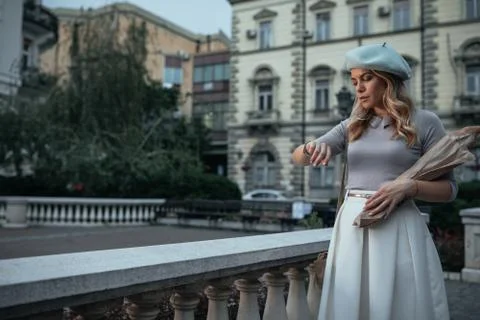 She does not like to be kept waiting Stock Photos