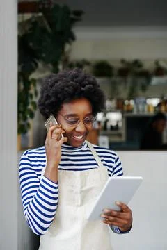 She has everything she needs at her fingertips Stock Photos
