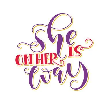 She is in her way - colored vector illustration isolated on white background Stock Illustration