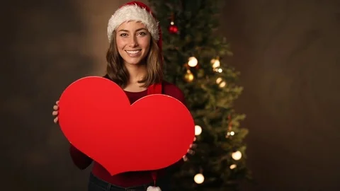 She loves Christmas Stock Footage 80425075