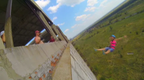 She quickly jumps backwards Stock Footage 41429653