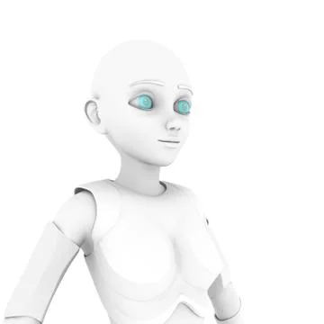 She is a robot smiling Stock Photos