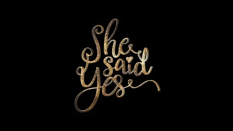 She Said Yes Intro Text + Alpha Channel Video stock 92758675