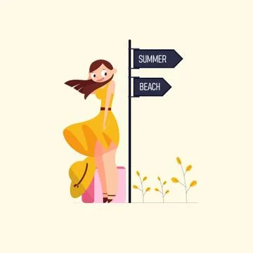 She is summer Stock Illustration