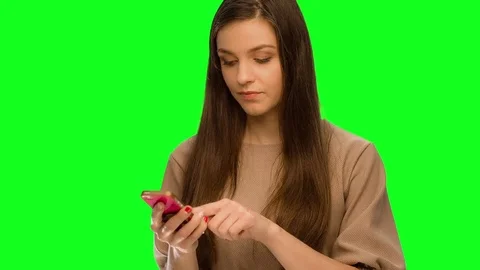 She swears by phone Stock Footage 70364786