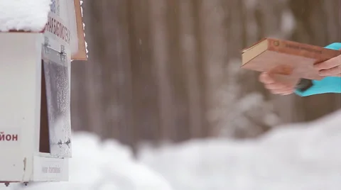 She takes the book outside Stock Footage 59860780