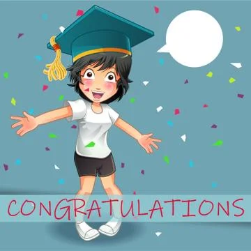 She is telling you that congratulations. Stock Illustration