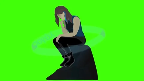 She Thinks (green screen) Stock Footage 289311242
