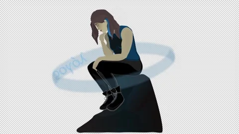 She thinks (transparent background Quick Time animation) Video stock 289311730
