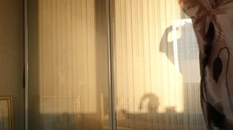 She turns the mirror Stock Footage 68863983