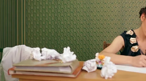 She Writes A Letter Stock Footage 52734423