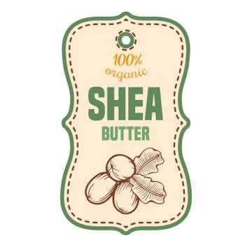 Shea butter label Stock Illustration