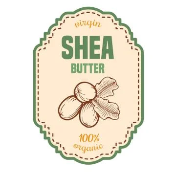Shea butter label Stock Illustration