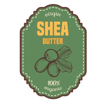 Shea butter label Stock Illustration