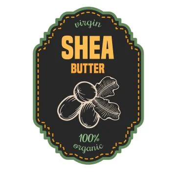 Shea butter label Stock Illustration