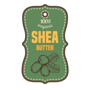 Shea butter label Stock Illustration