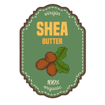 Shea butter label Stock Illustration