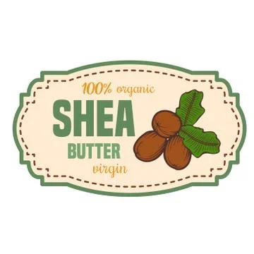 Shea butter label Stock Illustration