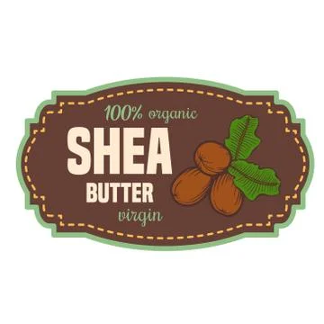 Shea butter label Stock Illustration