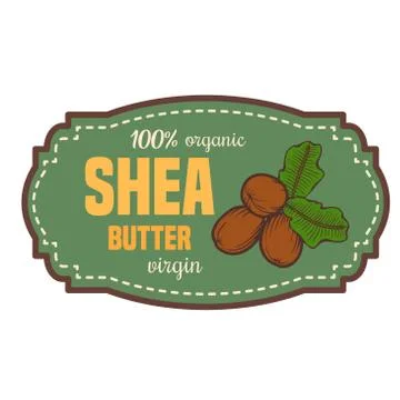 Shea butter label Stock Illustration