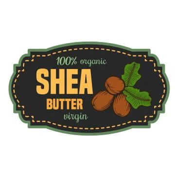 Shea butter label Stock Illustration