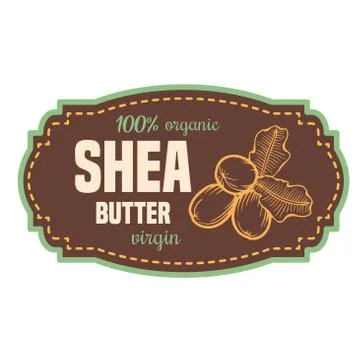 Shea butter label Stock Illustration