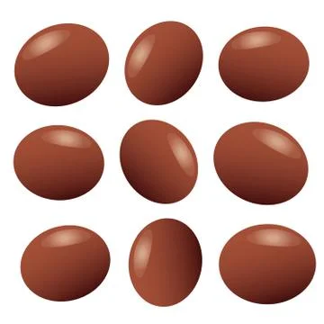 Shea nuts bio vector. Brown shea nut and organic nuts shea Stock Illustration