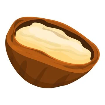 Shea tree eco half nut icon, cartoon style Illustrazione stock
