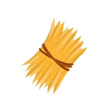 Sheaf of hay. Countryside is a Stack of wheat ears. Village harvest. Stock Illustration