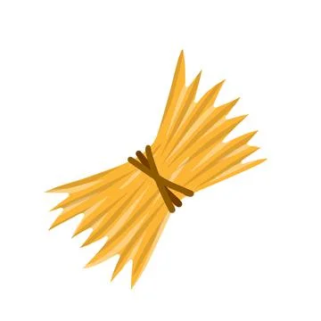 Sheaf of hay. Countryside is a Stack of wheat ears. Village harvest. Stock Illustration