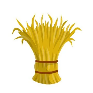 Sheaf of hay. Countryside is a Stack of wheat ears. Village harvest. Stock Illustration