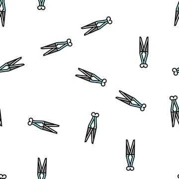 Shear sheep hand tool vector seamless pattern Stock Illustration