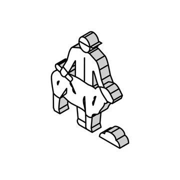 Shear sheep isometric icon vector illustration Stock Illustration