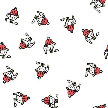 Shear sheep vector seamless pattern Stock Illustration