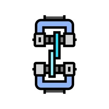 Shear testing materials engineering color icon vector illustration Illustrazione stock